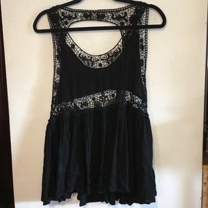 🌱Black Flow Cutout Tank🌱